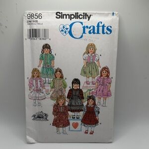Vintage 1996 Simplicity Crafts Doll Dress Pattern - Multicolor Designs